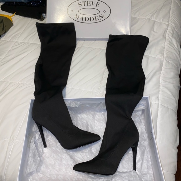 Steve Madden Shoes - Steve Madden Slammin Black Thigh High Boots Size10